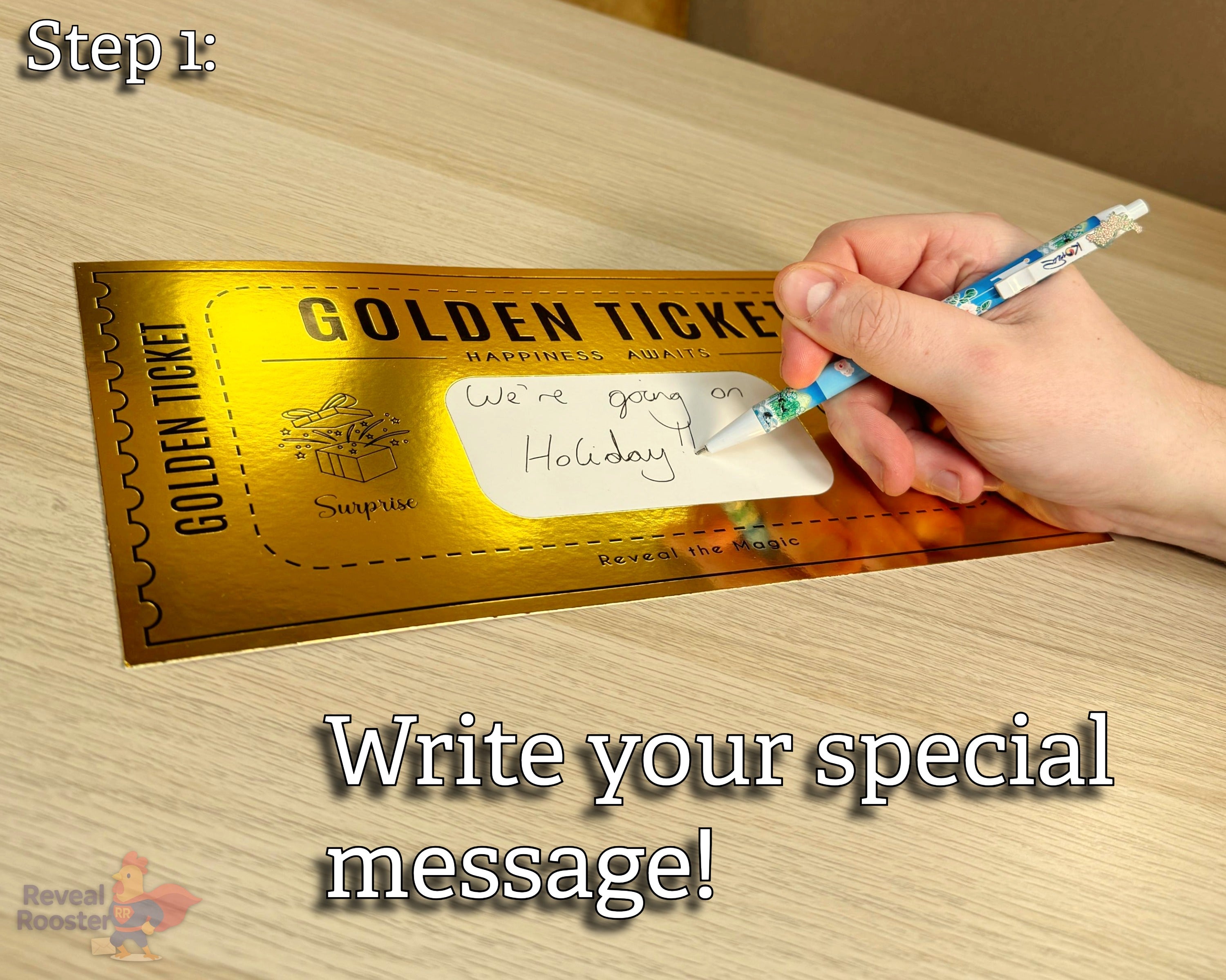 Gift Golden Ticket - Scratch to Reveal – Reveal Rooster